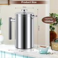 thumbnail image 2 of French Press Coffee Maker, 1000ml Stainless Steel, Double Wall Insulated, French Press Coffee Maker for Home, Camping and Office, 2 of 5