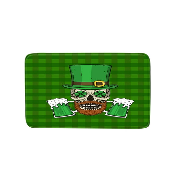 St. Patrick's Day Welcome Doormats Home Carpets Rug for Bathtub Plush Carpet Mats Durable Thick Water Absorbent Shower Room Décor for Shower Floor, in Front of Bathtub, Sink, Bathroom, 16x24 Inch