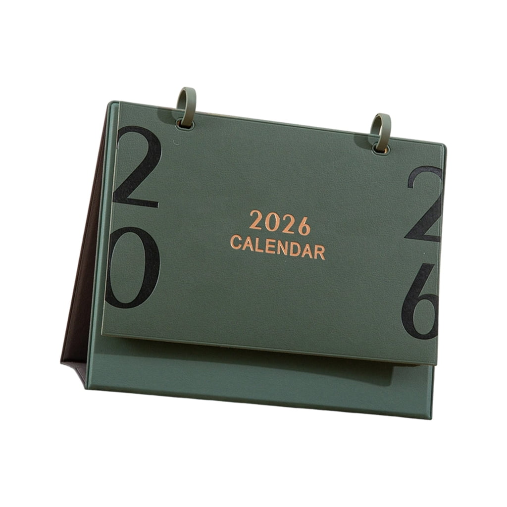 2026 Desk Calendar with Leather Stand 12 Month from Jan to Dec For Home Office
