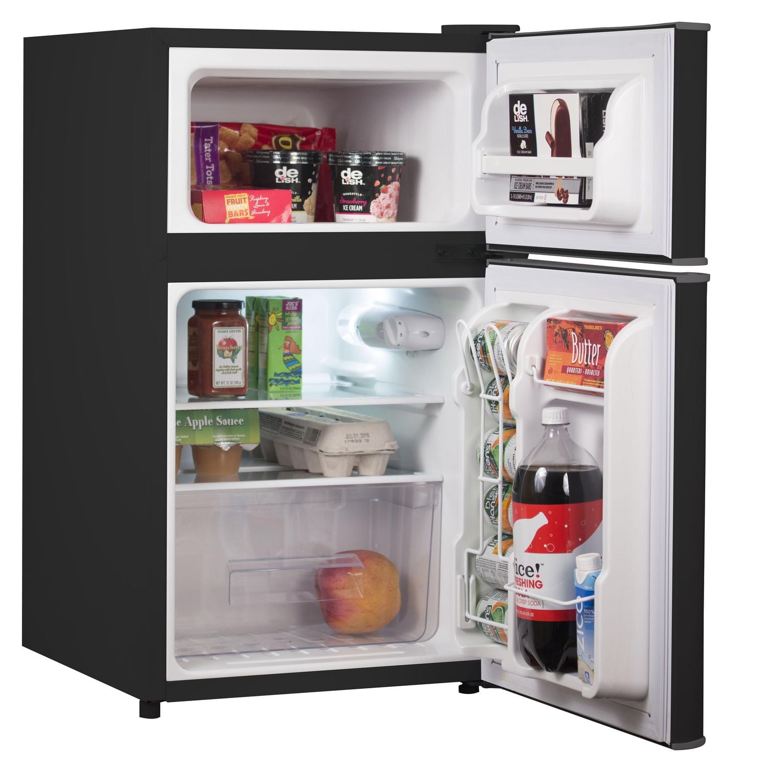 BLACK + DECKER Mini Fridge with Separate Freezer – Small, Drinks and Food in Dorm, Office, Apartment, or RV Camper Compact Refrigerator, 3.1. cu.ft