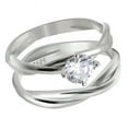 thumbnail image 4 of Aurora Wedding Ring Set for Women Sterling Cz Engagement Ring Matching Band Ginger Lyne Collection, 4 of 6