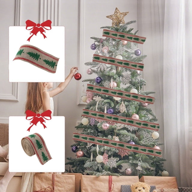 RKSTN christmas deals Christmas Decor Present Ribbon Rolls Christmas Wired Ribbons Christmas Ribbon Gift Wrapping Ribbon Christmas Crafts Wrapping Decoration Gift Ribbons