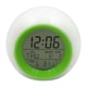 thumbnail image 1 of Reloj digital, despertador digital con luz colorida, detección de temperatura, función de repetición, funciona con pilas, multifuncional (verde), 1 of 5