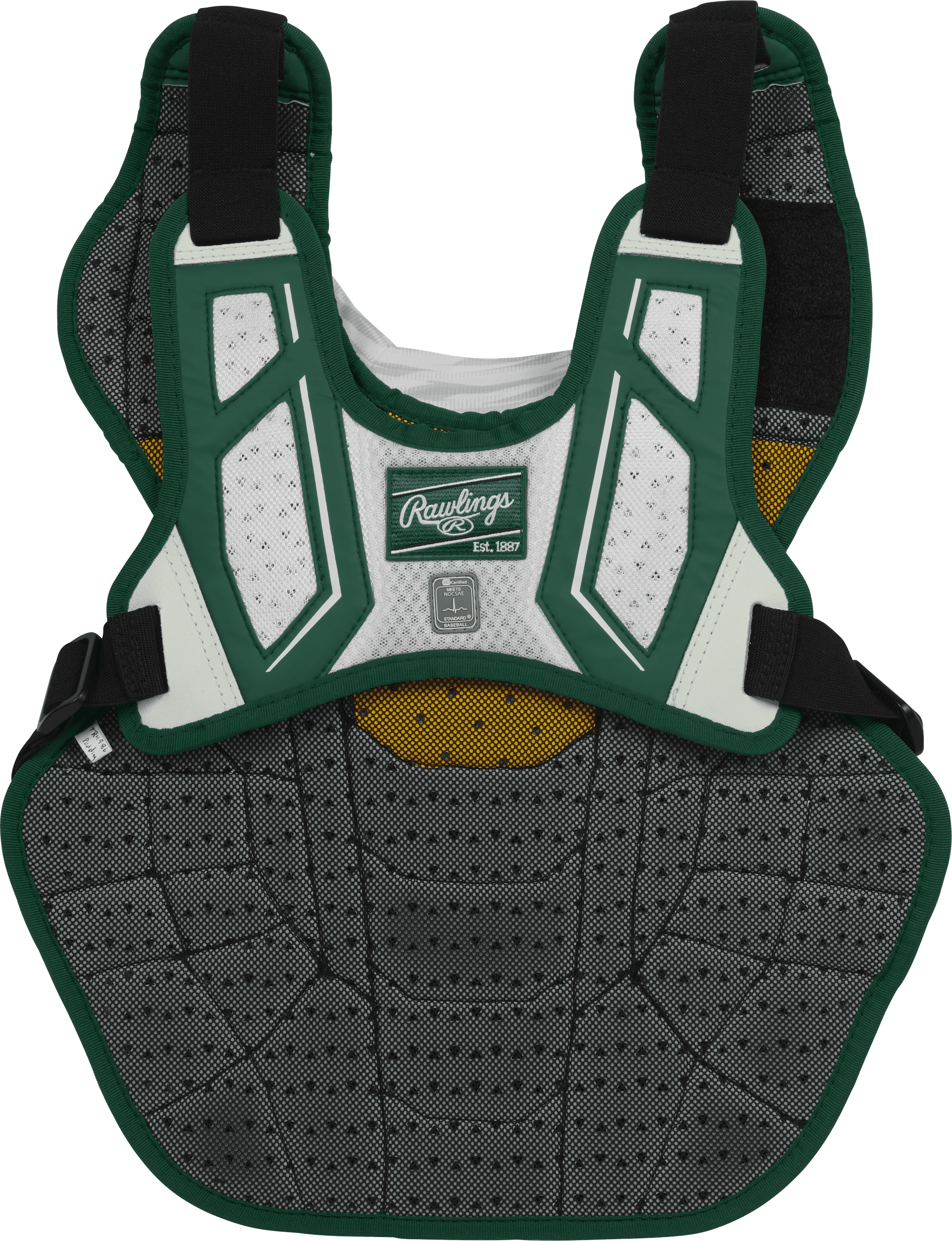 Rawlings Velo Baseball Intermediate Chest Protector | Dark Green/White | Intermediate
