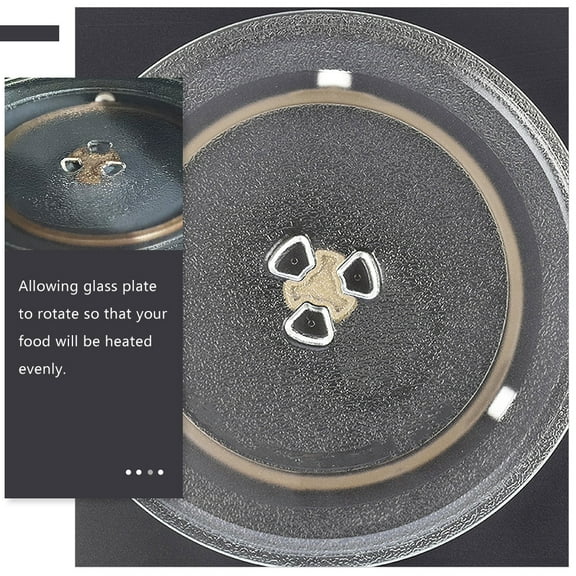 2 Pcs Microwave Glass Turntable Plates Plastic Support Tray Wheel Ring Turntable Holder