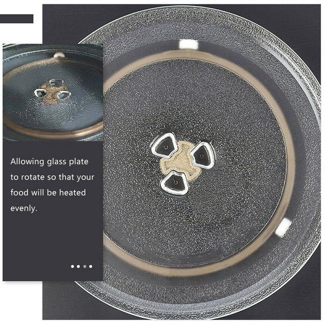 2 Pcs Microwave Glass Turntable Plates Plastic Support Tray Wheel Ring