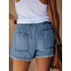 thumbnail image 4 of Shorts Mujer Cortos Vaqueros Informales De Talle Medio, 4 of 6