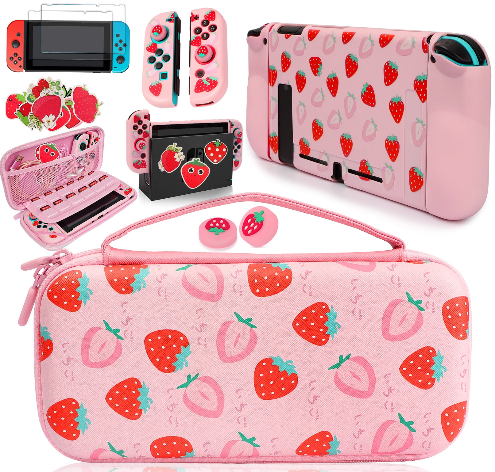 Cute Strawberry Carrying Case Compatible with Nintendo Switch (NOT OLED ...