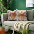 thumbnail image 3 of Merry-XMAS 20” x 20” Boho Orange Yellow Linen Decorative Pillow Case, Hidden Zipper (2 Count), 3 of 8