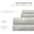 thumbnail image 4 of Noble Linens 4 Piece Pattern Microfiber Bed Sheets Set, Distressed Willow Light Gray, Queen, 4 of 11