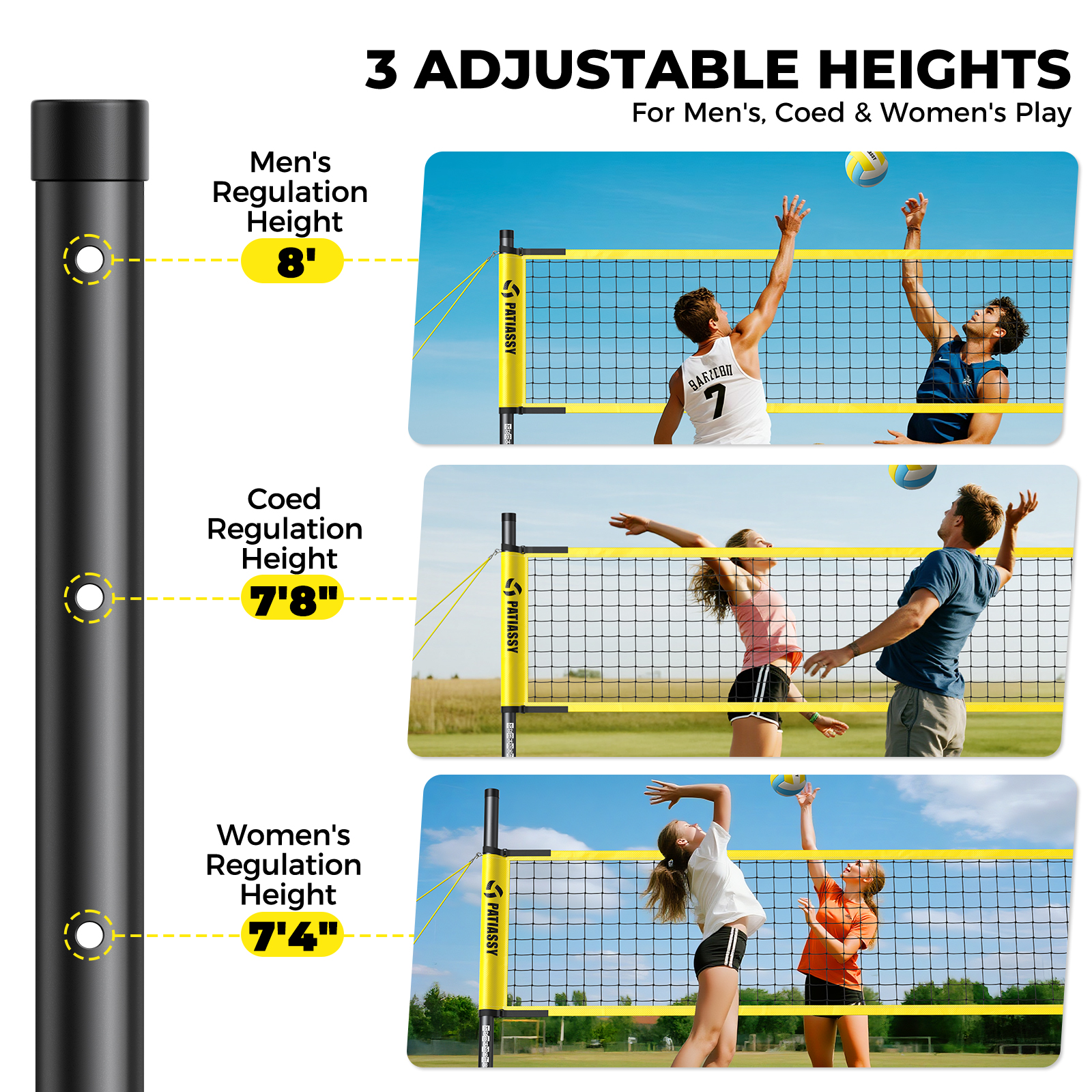 Patiassy 32ft Regulation Volleyball Net System photo 4
