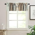 thumbnail image 3 of Rustic Wood Valance Curtain Brown Wooden Blue Wood Plank Board Panel Reducing The Light Rod Pocket Valance Window Treatments 1 Panel Short Curtains for Kitchen Farmhouse 54 x 18 in, 3 of 6