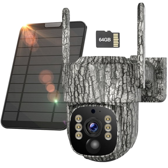 CAMPARK 4G CellularI Trail Camera with Unlimited Data & Live Streaming, 360° View Solar Powered Game Camera Auto Tracking for Hunting&Outdoor Security