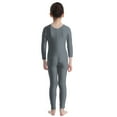 thumbnail image 2 of Aiihoo Girls Gymnastics Leotard Ballet Dance One Piece Jumpsuit Full Length Bodysuit Long Sleeve Zentai Suit Grey 3-4, 2 of 6