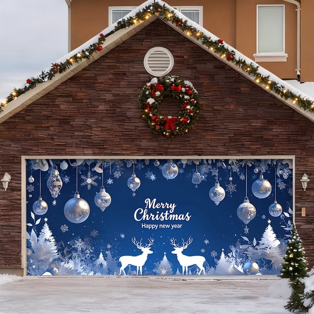 BotaniNest Large Garage Door Banner Outdoor For Holiday Season Front Porch Yard Festive Party Welcome Sign