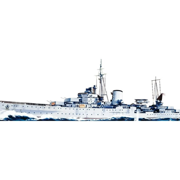 Level 3 Model Kit of HMS Ajax Light Cruiser 1/600 Plastic Model Kit by Airfix