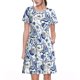 thumbnail image 1 of Balery Blue Paisley Vestidos sueltos de manga corta para mujer, vestidos de verano 2025, vestidos casuales de corte A con vuelo., 1 of 6