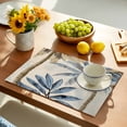 thumbnail image 2 of Palm Trees Placemats Set of 6, Blue Brown Vintage Watercolor Tropical Placemats for Dining Table, Place Mats for Kitchen Tabletop, Waterproof Wipeable Dining Table Mats Set, 2 of 9