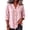Pink, variant on longantii Linen Shirts for Women Basic 3/4 Sleeve Vneck T-Shirts Lightweight Solid Color Pullover Button Up Daily Wear for All Season Blue XL