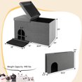 thumbnail image 4 of Costway Cat Litter Box Enclosure Hidden Furniture Cat Washroom Shoe Storage Bench Grey, 4 of 10
