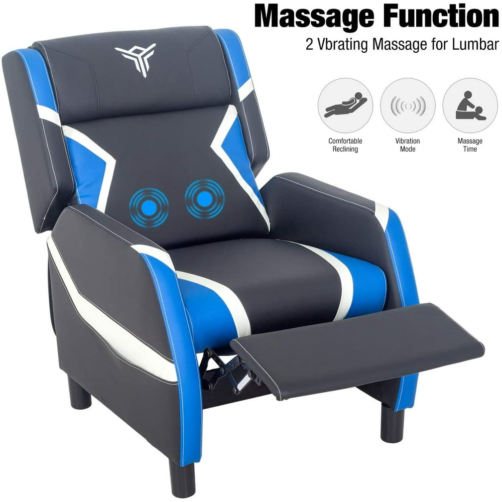 ELECWISH Massage Gaming Recliner Chair Video Game Sofa with Footrest