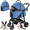 Blue, variant on LIFERUN Foldable 4 Wheels Pet Stroller for Small/Medium Dogs Cats up to 55lbs, 3-in-1 Dog Stroller, Detachable Carrier and One-Click Folding Design, Travel Puppy Cart, Blue