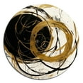 thumbnail image 2 of Designart "The Art Of Chaos Black and Gold I" Abstract Painting Round Metal Art, 2 of 5
