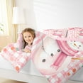 thumbnail image 4 of Homewish Kawaii Christmas Snowman Full Size Comforter Sets,Colorful Geometric Circle Bedding Comforter Set,Pink White Checkered Bedding Sets For Kids,Super Cozy Room Decor Reversible,3pcs, 4 of 8