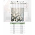 thumbnail image 6 of No Hook Shower Curtains with Snap in Liner, White Floral Waterproof Fabric Shower Curtain, Botanical Abstract Oil Painting Plant Double Layers & See-Through Top Window Bathroom Curtains 48''x72'', 6 of 6