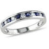 3/8 Carat T.G.W. Sapphire and 1/5 Carat T.W. Diamond 14kt White Gold Anniversary Ring