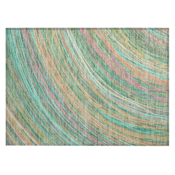 Dalyn Rugs Machine Washable Indoor/Outdoor Chantille ACN2094 Teal 1'8" x 2'6" Rug