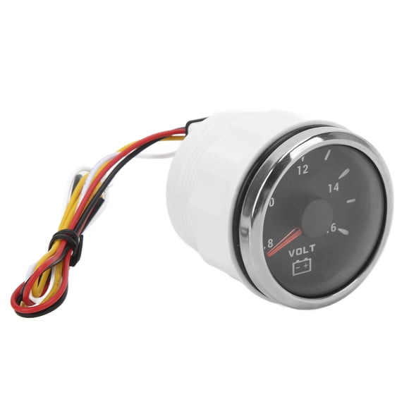 Other Instruments52mm Marine Voltage Gauge 8-16V Pointer 7 Colors Backlight IP67 Waterproof Voltmeter for Boat RV Car 9-32VBlack