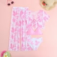 thumbnail image 2 of TOWED22 Girls 3 Piece Bathing Suit Quick Dry Swimsuit Tankini Set with Cover Up Swimwear Pink,11-12 Y, 2 of 7