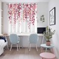 thumbnail image 5 of Pink Eucalyptus Leaves Kitchen Curtains 63 Inch Length, Summer Botanical Watercolor Grommet Top Bedroom Living Room Curtains, Light Filtering Cafe Curtain Drapes 2 Panels Set 104''x63'', 5 of 9