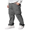 thumbnail image 2 of Elastic Waistband Men‘s Cargo Pants for Casual Jogging, 2 of 4