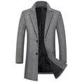 thumbnail image 1 of Abrigo de lana a cuadros para hombre Abrigo de invierno de lana de corte entallado Abrigo de invierno de longitud media para hombre, 1 of 5