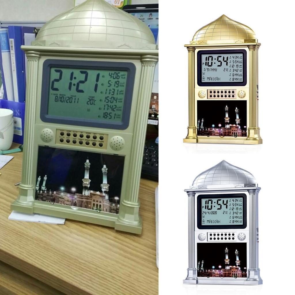 HONCLL HA-4002 Metal Alarm Clock Digital Display Prayer Wall Clock with Build In Memory Chip Support AZAN Time Reminder