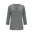 thumbnail image 6 of successthop 3/4 T Shirts for Women Heart Shaped Cutout Crewneck Trendy Shirt Lightweight Blouse Solid Casual Outfits L, 6 of 8