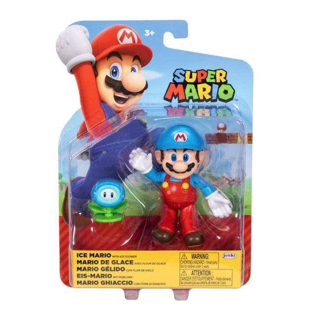 Figura de acción Super Mario Ice Mario con Flor de Hielo 10 cm