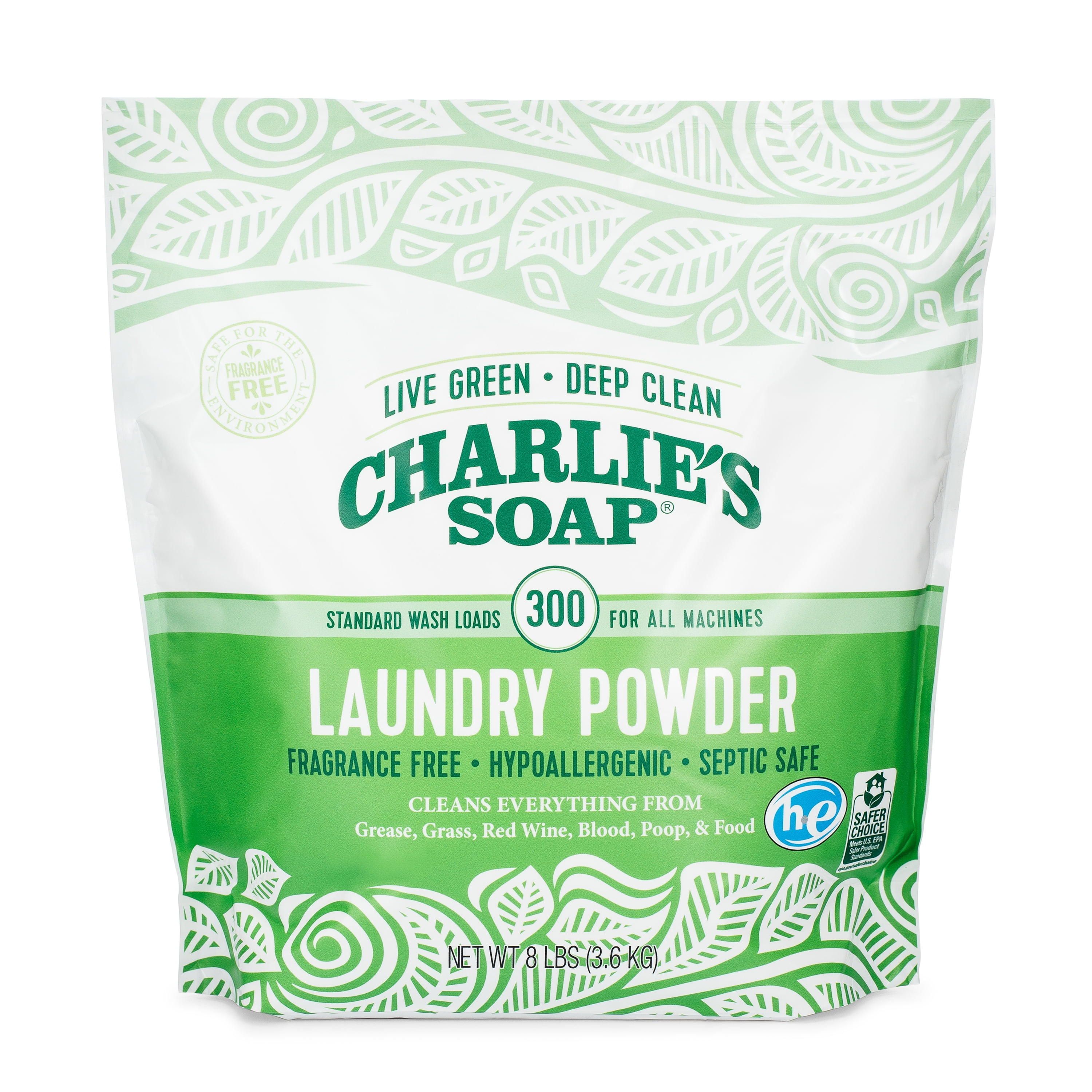Charlie's Soap Laundry Powder (300 Loads) Hypoallergenic Deep Cleaning