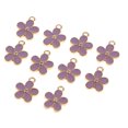 thumbnail image 1 of 10 Unids Flores de Aleación de Abalorios para Bisutería Joyería - Púrpura Sunnimix Esmalte encanto de la flor, 1 of 8