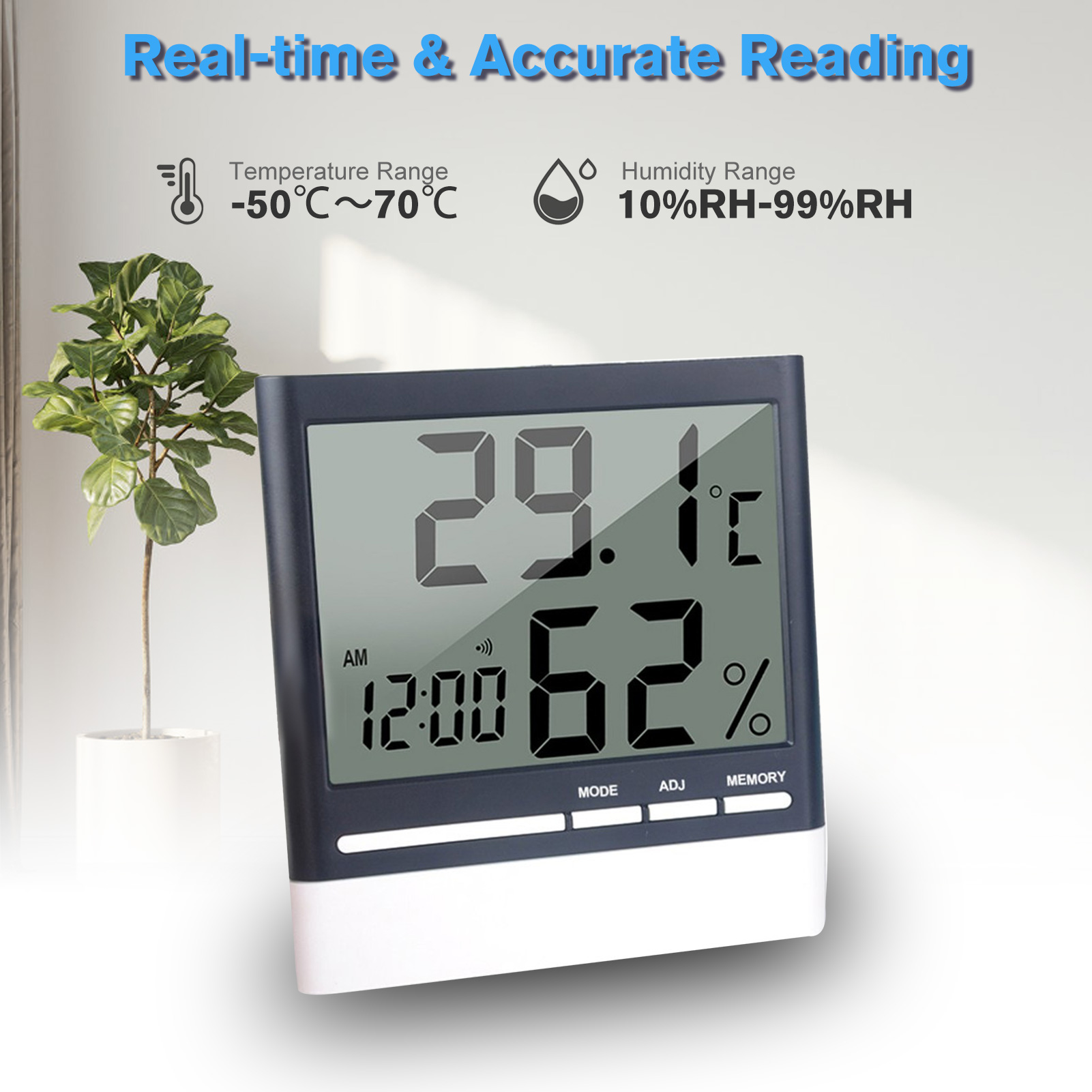 MABOTO Indoor Vertical Thermometer Hygrometer Wall-mounted Household  Greenhouse Temperature and Humidity Meter for Room Temp 