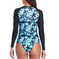 thumbnail image 4 of Traje de baño de manga larga, traje de baño de dos piezas para mujer, traje de baño de cuello redondo para mujer, traje de baño transpirable, durabilidad prolongada, 4 of 6