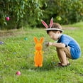 thumbnail image 5 of 1PC 13.77Inch Flocked Easter Bunny Figurines with Bow Tie and Ground Insert Decorations, Large Spring Table Centerpieces for Home Office Indoor Outdoor Party, Solid Color Rabbit Porch, 5 of 7
