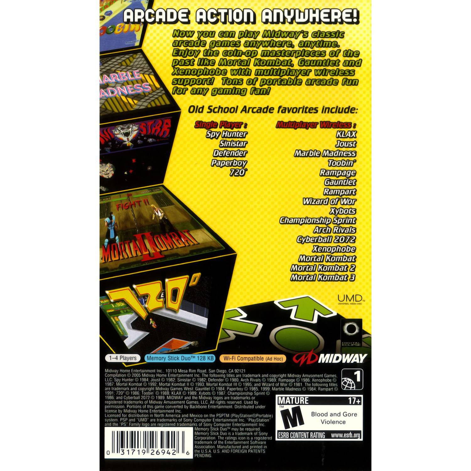 Midway Arcade Treasures Extended Play - Sony PSP - Walmart.com