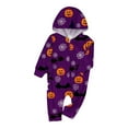 thumbnail image 6 of XUNHAO Matching Halloween Family Outfit Parent Child Outfit Cute Pumpkin Halloween Print Hooded Zipper Home Jumpsuit Outdoor Photography Set, 6 of 6