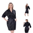 thumbnail image 5 of Azrian Womens Pajamas Clearance,Women's Solid Color Home Wear Casual V-neck Belt Half Sleeve Pajama Dress L Size,Black on Sale, 5 of 5