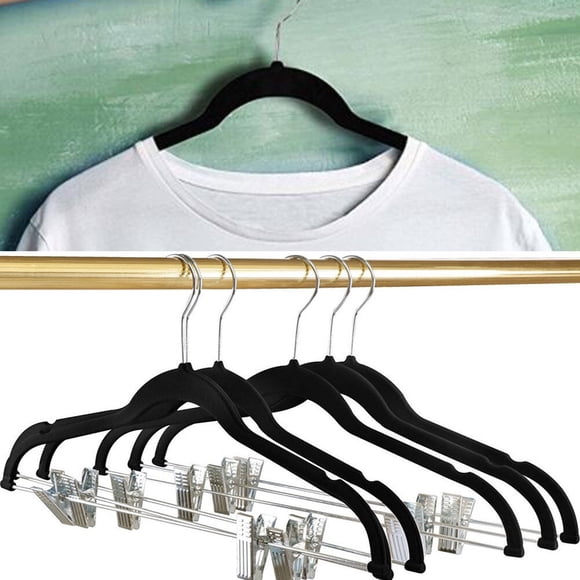 FESTFENDS 8Pcs ABS Velvet Hangers for Trousers and Pants in Home and Shops