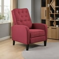 thumbnail image 6 of Push Back Recliner Chair, Birch Wood Legs, Red Button Tufted Polyester, 6 of 6