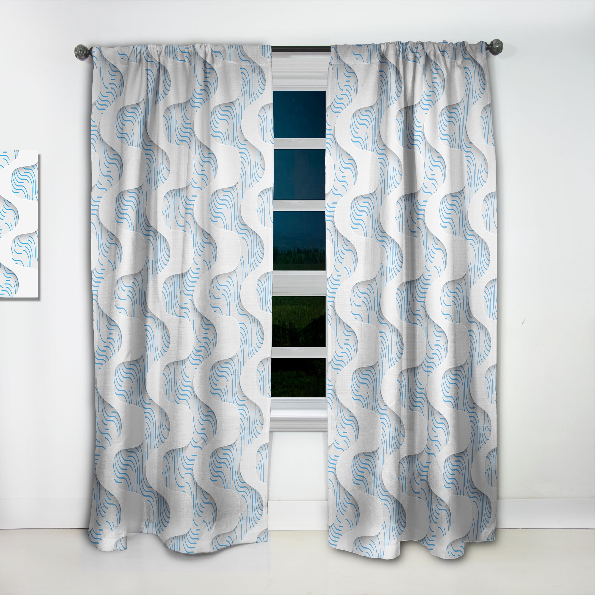 Designart 'Scandinavian Pattern I' Modern & Contemporary Curtain Panel